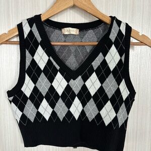 Altered State - Plaid Crop Sweater Vest